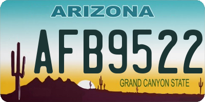 AZ license plate AFB9522