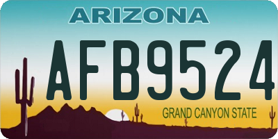 AZ license plate AFB9524