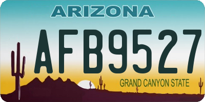 AZ license plate AFB9527