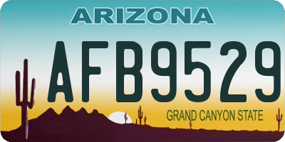AZ license plate AFB9529