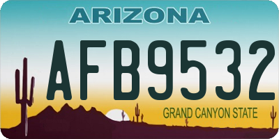 AZ license plate AFB9532