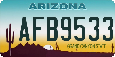 AZ license plate AFB9533