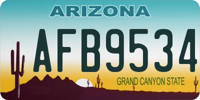 AZ license plate AFB9534