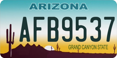 AZ license plate AFB9537