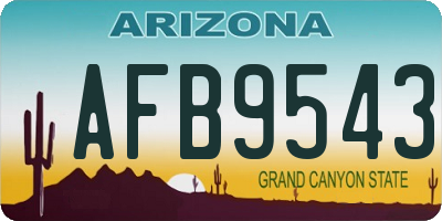 AZ license plate AFB9543