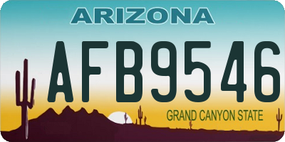 AZ license plate AFB9546