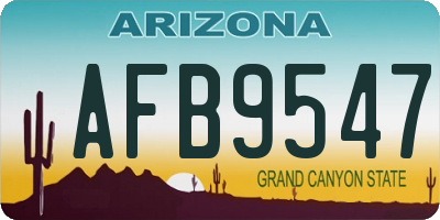 AZ license plate AFB9547