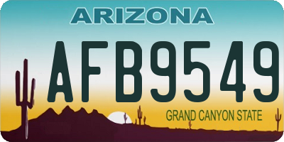 AZ license plate AFB9549
