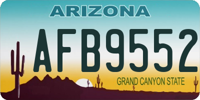 AZ license plate AFB9552