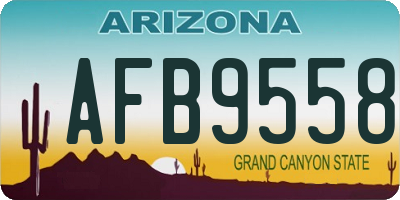 AZ license plate AFB9558