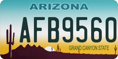 AZ license plate AFB9560