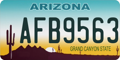 AZ license plate AFB9563