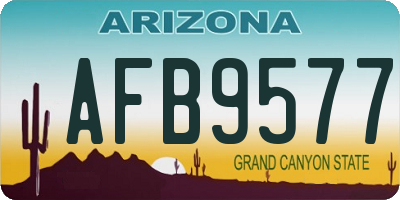 AZ license plate AFB9577