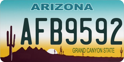 AZ license plate AFB9592