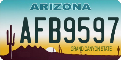 AZ license plate AFB9597