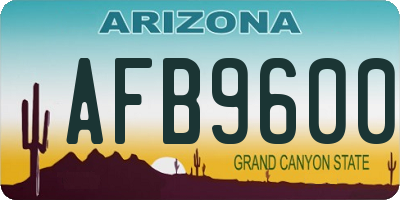 AZ license plate AFB9600