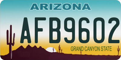 AZ license plate AFB9602