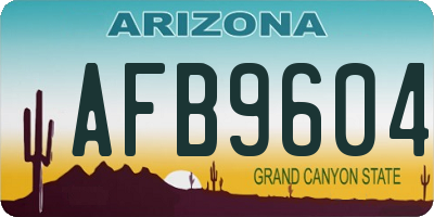 AZ license plate AFB9604