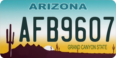 AZ license plate AFB9607