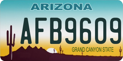 AZ license plate AFB9609