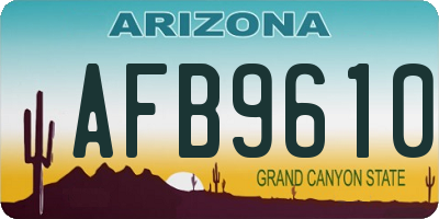 AZ license plate AFB9610
