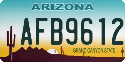 AZ license plate AFB9612