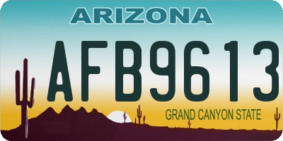 AZ license plate AFB9613