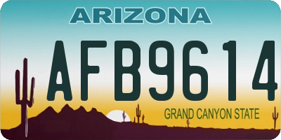 AZ license plate AFB9614