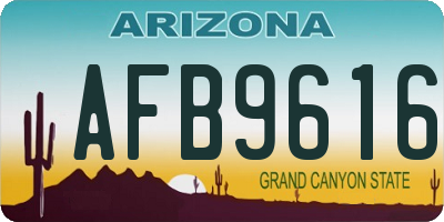 AZ license plate AFB9616