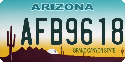 AZ license plate AFB9618