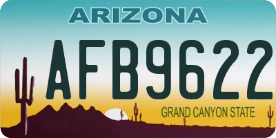 AZ license plate AFB9622