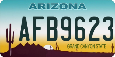 AZ license plate AFB9623