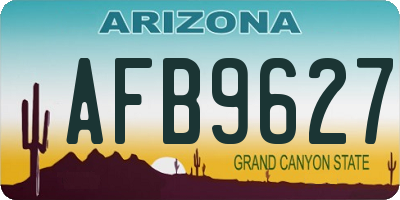 AZ license plate AFB9627
