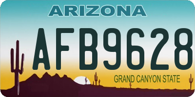 AZ license plate AFB9628