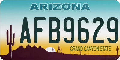 AZ license plate AFB9629