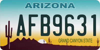 AZ license plate AFB9631