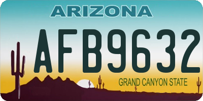 AZ license plate AFB9632