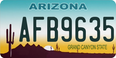 AZ license plate AFB9635