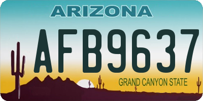 AZ license plate AFB9637