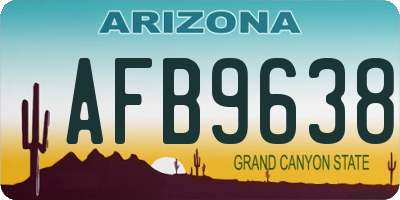 AZ license plate AFB9638