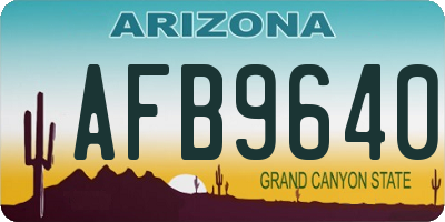 AZ license plate AFB9640