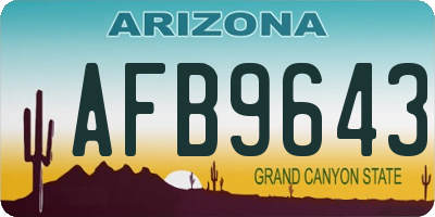 AZ license plate AFB9643