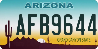 AZ license plate AFB9644