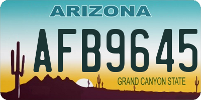 AZ license plate AFB9645