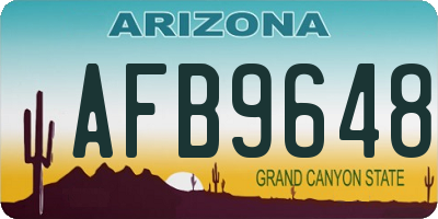 AZ license plate AFB9648
