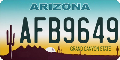 AZ license plate AFB9649