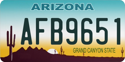 AZ license plate AFB9651