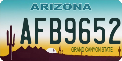 AZ license plate AFB9652