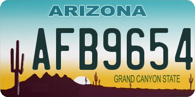 AZ license plate AFB9654