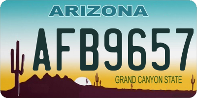AZ license plate AFB9657
